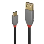 Lindy 36897 USB 2.0 adapterkaabel, USB-C pistik USB-A pesaga, Anthra Line, 0,15 m