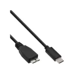 InLine USB 3.2 Gen.1x2 kaabel, USB-C isane / Micro-B-pistik, must, 1,5 m