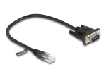Delock RS-232 jadakaabel, RJ45 pistik D-Sub 9 pistikule, 30 cm, must