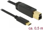 USB-kaabel DeLOCK 83674 USB 3.2 Gen 2 0,5 m USB C USB B must