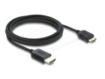 HDMI-kaabel DELOCK 81688 &mdash; 2 m, HDMI Type A (isane) to HDMI Type C (Mini, isane), 48 Gbit/s, kuni 7680&times;4320, kullatud kontaktidega, must