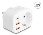 DeLOCK 11498 toitepistiku adapter Type E/F h&uuml;briid Type F valge