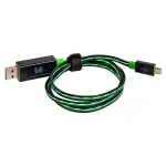 RealPower LED floating USB 2.0 kaabel, USB &ndash; Micro-USB B, 74,5 cm, roheline