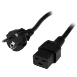 StarTech.com 2 m (6 jala) arvuti toitejuhe, 16AWG, EU Schuko pistikule C19, 16A 250V, must asendus vahelduvvoolu toitejuhe, printeri toitejuhe, arvuti toiteploki kaabel, monitori toitekaabel - UL loetletud