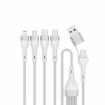 4smarts 541024 USB-kaabel 1,2 m, USB-A/USB-C, USB-C/Micro USB-A/Lightning, valge (541024)