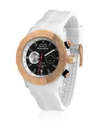 BULTACO MAN Heritage Chronograph Watch H1PW43C-CB1 43mm musta sihverplaadiga nahkrihmaga k&auml;ekell