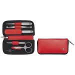 Manik&uuml;&uuml;rikomplekt ZWILLING Twinox reisikomplekt 5-osaline punase nahkkotiga