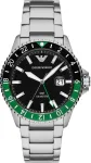 ARMANI Man AR11589 meeste analoogkvartskell 42mm sinise sihverplaadiga, h&otilde;bedane roostevaba teras