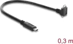 Delock USB 5 Gbps kaabel USB Type-C isane sirge &ndash; USB Micro-B isane 90&deg; nurga all &uuml;lespoole, kruvide vahekaugus 18 mm, 0,3 m, must