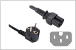 GoodConnections nurga all Schuko to IEC C15 toitekaabel, 1,8m, must, 10A/250V, H05VV-F, kuumustingimustele 1501-18