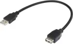 Renkforce USB 2.0 painduv pikenduskaabel 0,16 m must 1333151