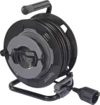 Sygonix SY-6618486 kaablipool 4 Schuko pistikupesaga, 25 m kaabel, must