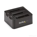 StarTech.com kahe pesaga USB 3.2 Gen 2 SATA-k&otilde;vaketta dokkimisjaam, USB 10Gbps k&otilde;vakettadokk, v&auml;line 2,5/3,5-tolline SATA I/II/III SSD/HDD dokkimisjaam, kuumvahetusega k&otilde;vakettapesa, pealtlaaditav