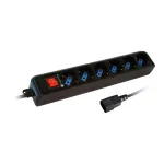 Techly V&otilde;imsus Strip 6 Sockets Must with VDE Plug IUPS-PCP-6V