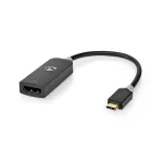 Nedis USB-adapter USB 3.2 Gen1 - USB-C&trade; pistik, DisplayPort pesa, 0,20 m, &uuml;mmargune, kullatud, PVC, hall