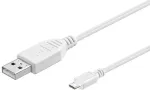 Microconnect USBABMICRO0,60W USB-kaabel USB 2.0 0,6 m USB A Micro-USB B valge