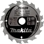 Makita Specialized - ketassaetera - puidule - 136 mm - 16 hammast (B-33532)