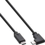 InLine USB 3.2 Gen.2 kaabel, USB-C isane/isane nurga all, must, 0,3 m