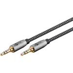 Goobay 65273 Plus 3,5 mm stereo AUX helikaabel, 1 m, must/h&otilde;bedane