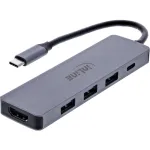 InLine 33271A liidesejaotur USB 3.2 Gen 1 (3.1 Gen 1) USB-C 5000 Mbit/s Hall