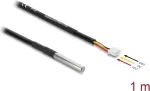 Delock DS18B20 temperatuurianduri kaabel, 3-kontaktiline pistikupesa, 1 m, must