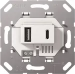 Gira USB-toiteplokk 2f TypA/C sisut&uuml;kk valge 234900 (234900)