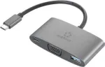 Renkforce USB-C&reg;, VGA adapter [1x USB-C&reg; pistik - 1x USB-C&reg; pesa (toiteedastus), VGA-pesa, USB 3.2 Gen 1 A-t&uuml;&uuml;pi pesa (USB 3.0)] RF-HUB-151 (RF-4754992)