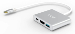 USB USB-C liidese jaotur INCA ITPC-04T &mdash; HDMI, Thunderbolt 3, USB 3.2 Gen1, 5000 Mbit/s, 2160p, H&otilde;be/Valge