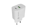 NATEC Ribera seinadapter 1x USB-A + 1x USB-C 20W Valge