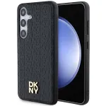 DKNY DKHMS24SPSHRPSK Hardcase Leather Pattern Metal Logo MagSafe for Samsung Galaxy S24, Black