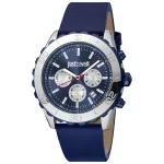 JUST CAVALLI MAN JC1G214L0045 44mm sinise numbrilaud ja nahkrihmaga k&auml;ekell