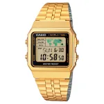 CASIO A500WGA-1 Men's Digital Watch 39mm Gold-Tone Stainless Steel