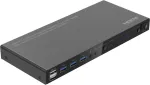 MicroConnect 4K@60Hz HDMI KVM-l&uuml;liti 4x1 koos 4K60 4:4:4, USB 3.0 jaotur, heli, metallkorpus (MC-HDMIKVM0401-USB3-4K)