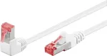WENTRONIC Goobay CAT 6 patch-kaabel, 1x 90&deg; nurga all, S/FTP (PiMF), valge, 0,25 m - Latch Up, LSZH halogeenivaba, vask (51548)