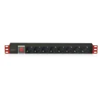 Techly I-CASE STRIP-81UD power distribution unit (PDU) 8 AC outlet(s) 1U Must, Punane