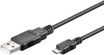 Microconnect USBABMICRO1 USB-kaabel USB 2.0 1 m USB A Micro-USB B Must