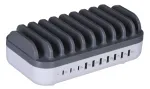 Manhattan Charging Station, 10x Ports: 3x USB-C (up to 18W PD) and 7x USB-A (up to 12W), 120W Total Output, Valge/hall, Three Year Warranty