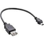 InLine USB 2.0 kaabel A-pesa / Mini 5 Pin isane 0,2 m, 0,2 m, Mini-USB B, USB A, USB 2.0, Isane/Emane, Must