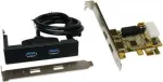 Exsys EX-11072WO PCIe USB 3.2 Gen 1 (USB 3.0) kaart, 2x v&auml;limine + 1x sisemine, Renesas, madalprofiilne kinnitusplaat, ilma jaem&uuml;&uuml;gipakendita