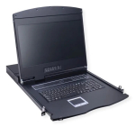 Rack-konsool VALUE 26.99.0131 19 tolli (48,3 cm) 1366x768 250 cd/m&sup2; Saksa klaviatuur Must 1U