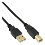 InLine USB 2.0 kaabel A-t&uuml;&uuml;pi isane B-t&uuml;&uuml;pi emasele, 1,5 m, must, kullatud kontaktidega