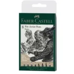 Faber-Castell Pitt Artist Pen 167158, must, 8 tk
