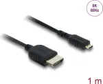 HDMI-kaabel DELOCK 81690 &mdash; 1 m, HDMI t&uuml;&uuml;p A (standard) t&uuml;&uuml;p D (mikro), kullatud kontaktid, 48 Gbit/s, 7680&times;4320, must