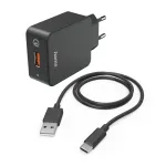 Hama 00201625 mobiilseadme laadija Mobiiltelefon, Nutitelefon, Tahvelarvuti Must Vahelduvvool Kiirlaadimine Siseruumides