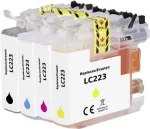 Renkforce tindikomplekt asendab Brother LC-223 (LC223VALBPDR) &uuml;hilduv must, ts&uuml;aan, magenta, kollane RF-5655920 (RF-5655920)
