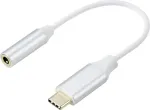Renkforce RF-6056890 USB-C&reg; / jack Adapter [1x USB-C&reg; - 1x Audio, stereo (3.5 mm jack)] Valge Alumiiniumpistik 0.1 m (RF-6056890)