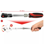 KS Tools 914.1420 1/4" SlimPOWER teleskoopliigendiga p&ouml;&ouml;ratav padrunv&otilde;ti, 72 hammast