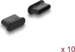 Delock Tolmukaitse USB Type-C emasele pordile, 10 tk, silikoon, must (87408)