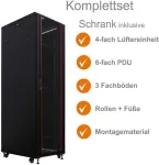 IT-BUDGET 19-tolline v&otilde;rgukapp SRK - T&auml;iskomplekt - 42U - 600x800 mm - Klaas/Terasuks - 4 aktiivset ventilaatorit - PDU - Riiulid - Flatpack - Must (90ITB19SRK4268GS)