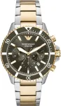 Armani meeste kell AR11361 42mm roostevabast terasest v&otilde;rk must sihverplaat kronograaf